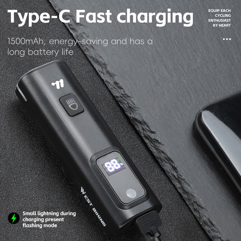 BIKING Intelligent Light Sensing Bike Front Light Portable LED Cycling Headlight 3