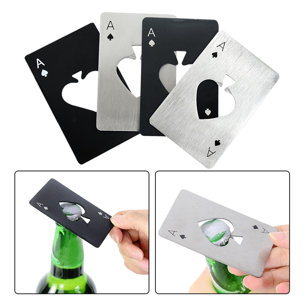 Creative Poker Shaped Bottle Opener Stainless Steel, Credit Card Size, Beer Bar Tool