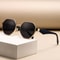 Retro Polygonal Metal Frame Sunglasses for Men Women Luxury Designer Decorative Sun Glasses