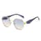 Retro Polygonal Metal Frame Sunglasses for Men Women Luxury Designer Decorative Sun Glasses