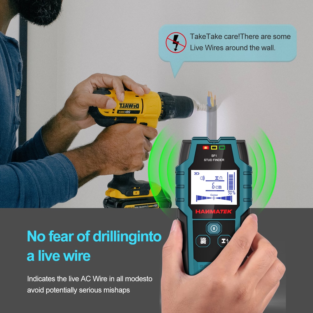 Stud Finder Wall Detector Scanner For Wood Metal And Live Cable Detection With Metal Depth Measurem 4