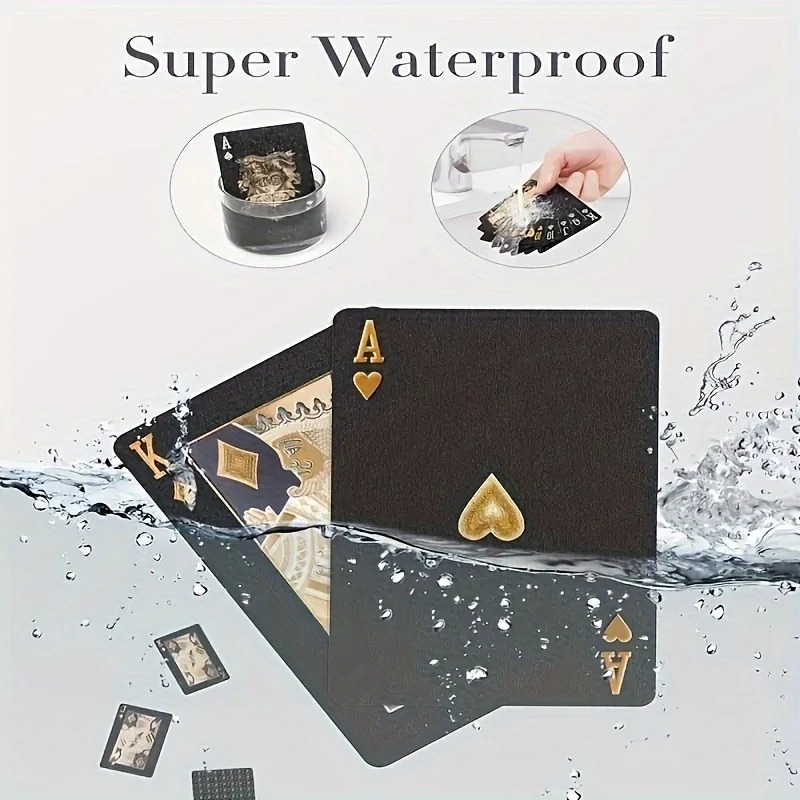 Cool Black Gold Waterproof Playing Cards Christmas, Halloween, and Thanksgiving Game Gift