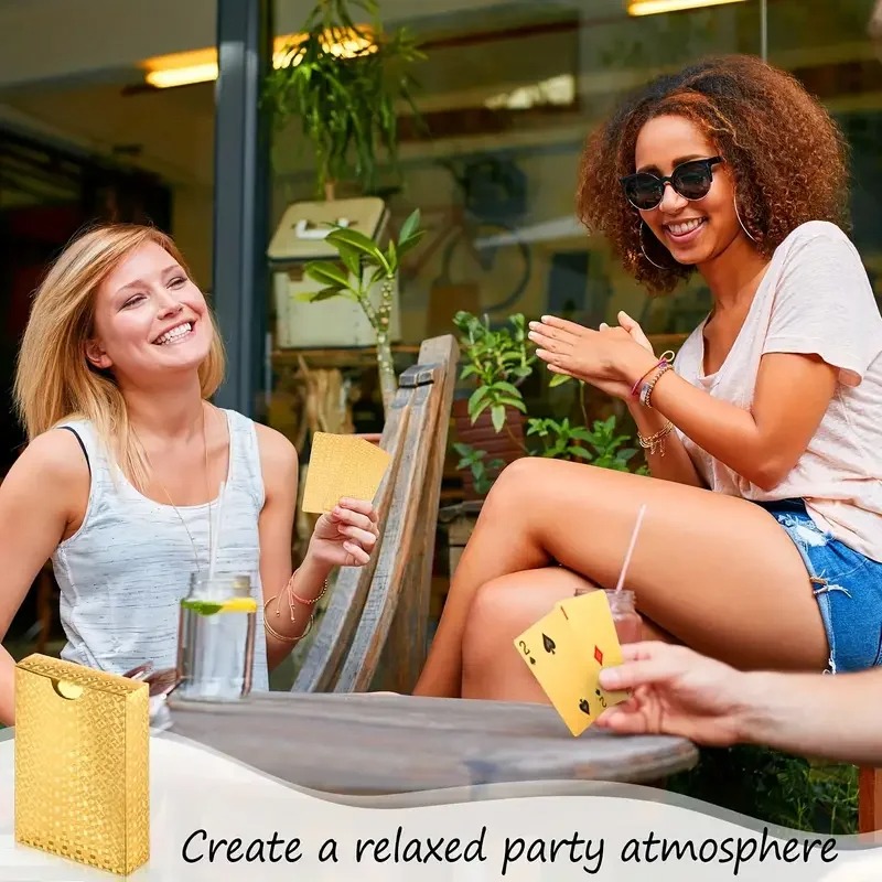 Cool Black Gold Waterproof Playing Cards Christmas, Halloween, and Thanksgiving Game Gift