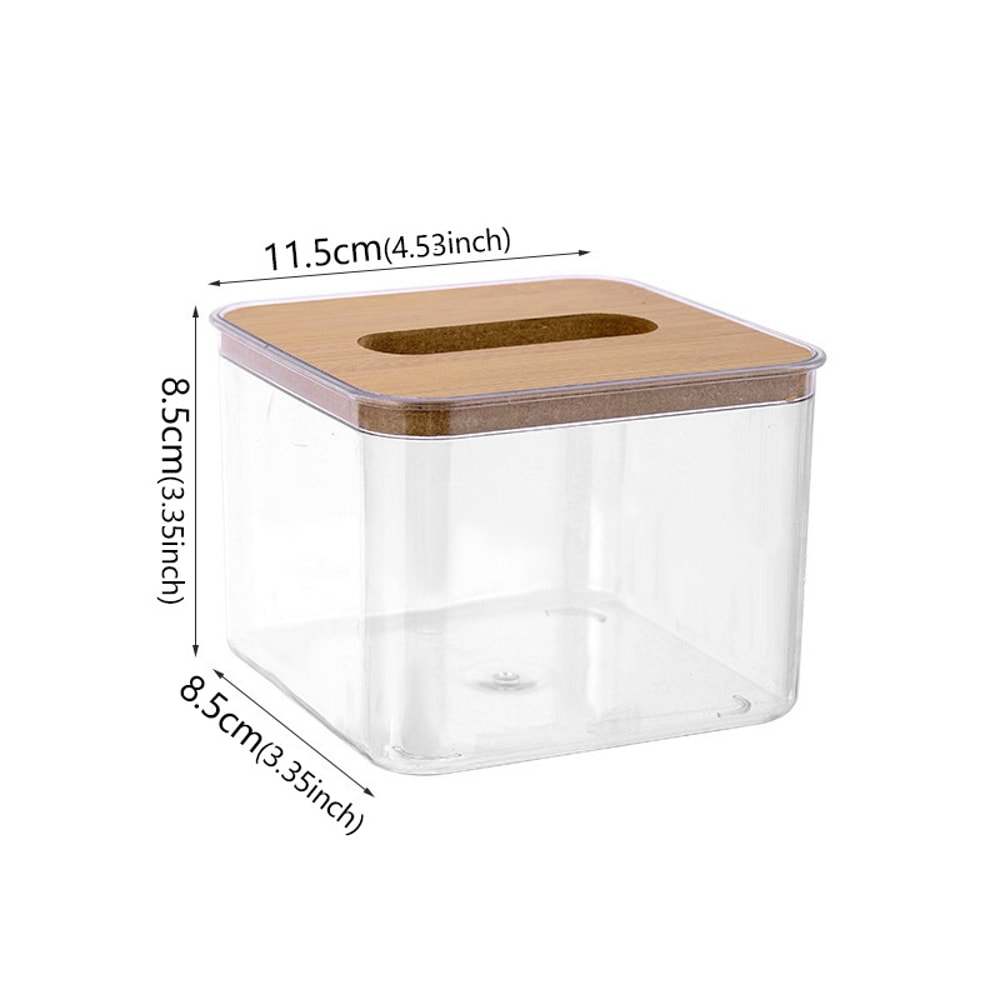 Elegant Wooden Tissue Box with Clear Acrylic Cover Simple Practical Storage Organizer for Home and Office