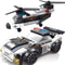 DIY MOC City Plane SWAT Super Police CAR Dual-Rotor Helicopter Building Blocks Kit Classic Model