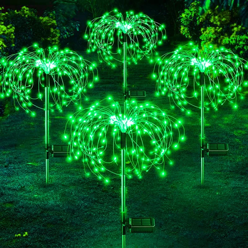 LED Solar Firework Lights Outdoor Waterproof Dandelion Lawn Lamp for Garden Landscape Decor