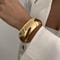 Bold Gold Punk Chunky Bracelet for Women Men Heavy Metal Steampunk Arm Jewelry