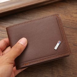 frosted leather wallet for men multi-slot coin pocket photo holder small, compact, and stylish