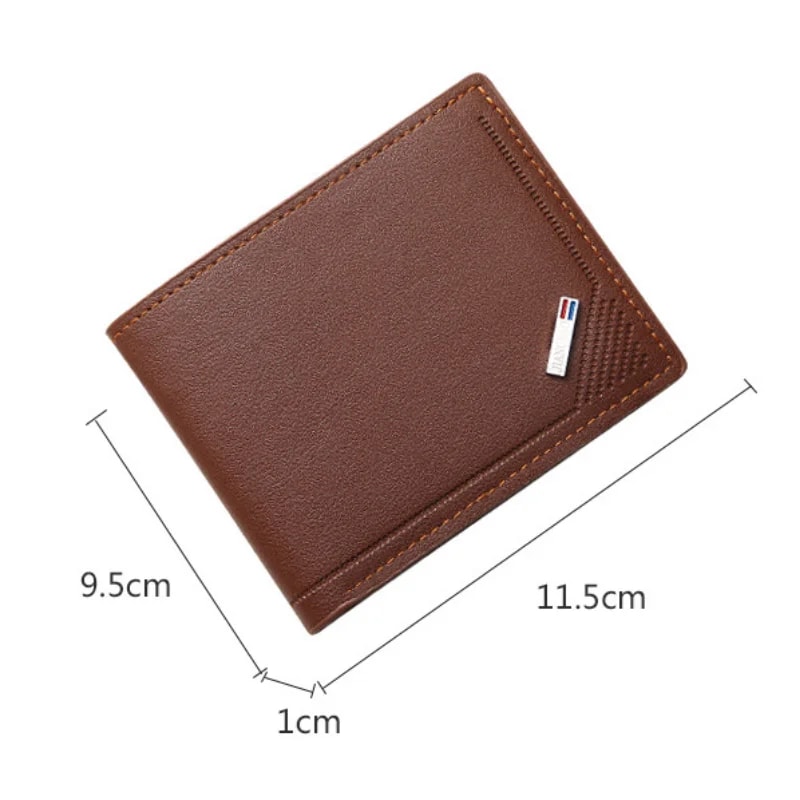 Frosted Leather Wallet For Men MultiSlot Coin Pocket Photo Holder Small Compact And Stylish 5