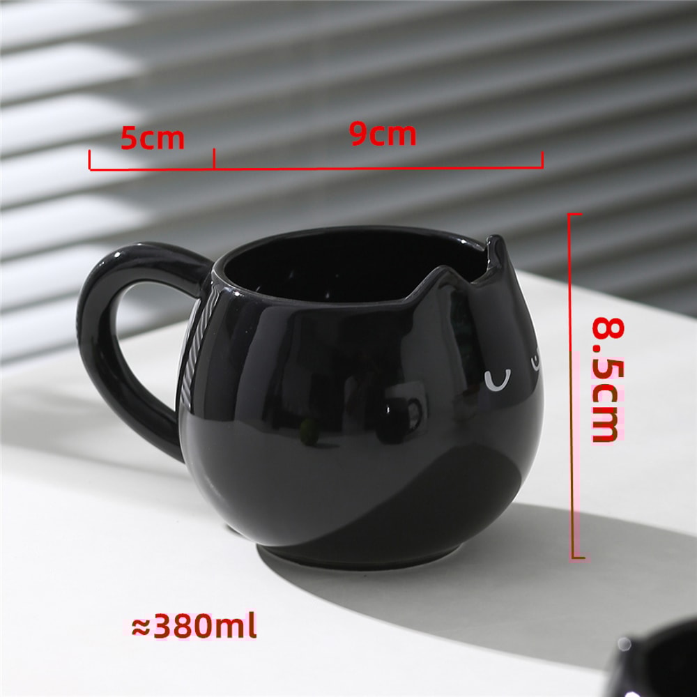 Cat-Shaped Ceramic Coffee Mug Creative Drinking Cup for Cat Lovers