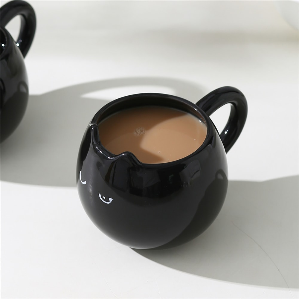 Cat-Shaped Ceramic Coffee Mug Creative Drinking Cup for Cat Lovers