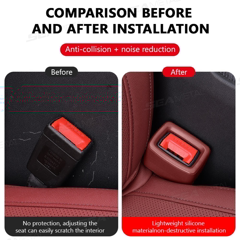 Car Seat Belt Buckle Cover AntiScratch Seatbelt Protector Durable Interior Accessory 2