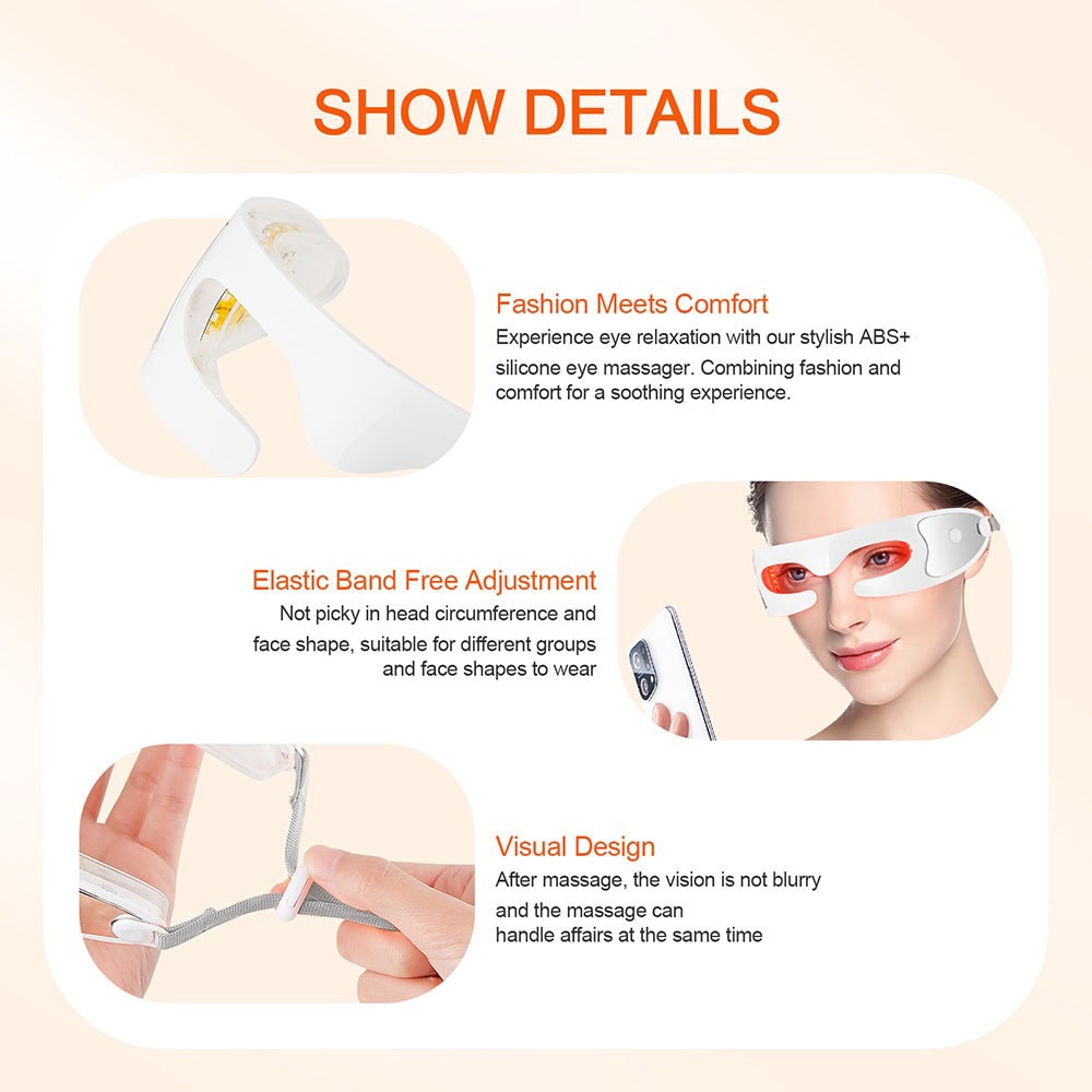 Anti-Aging Eye Massager with LED Photon Therapy Dark Circle Fine Line Reduction