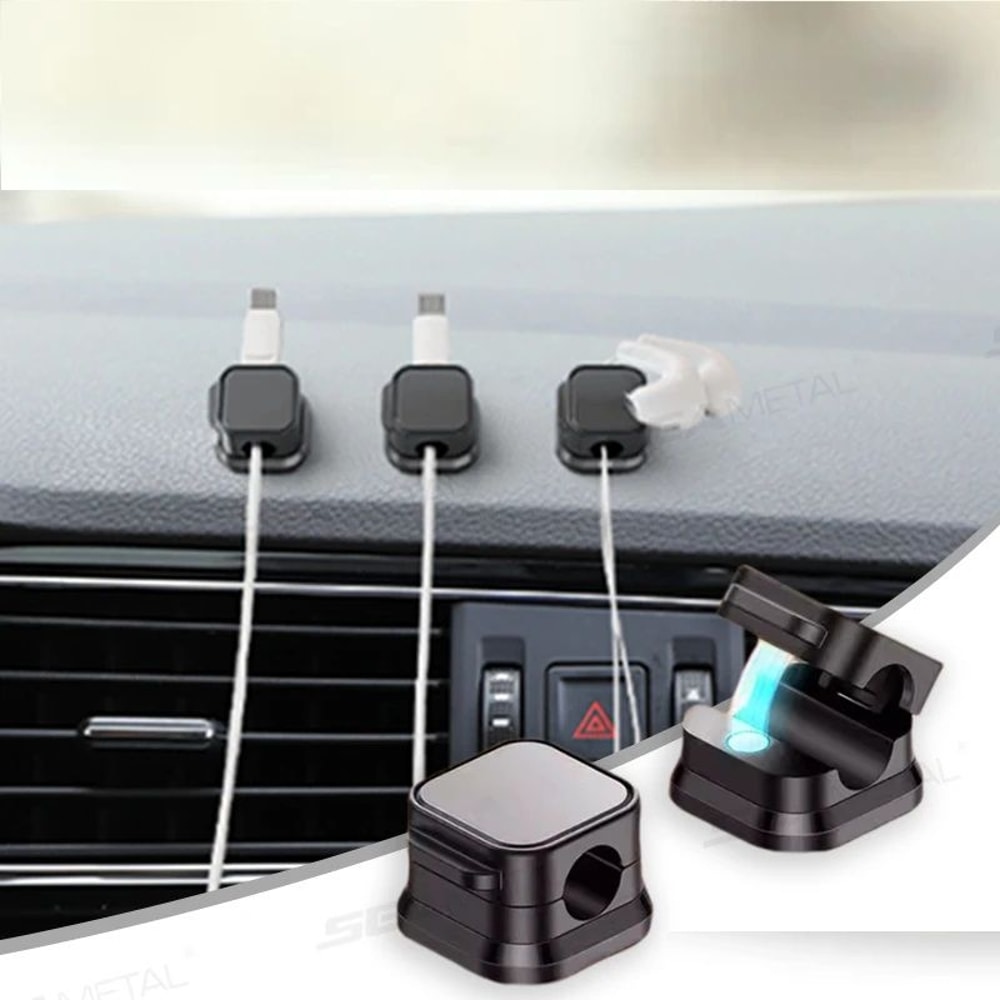 Magnetic Cable Holder Cord Clip SelfAdhesive Organizer For Home Office And Car 0