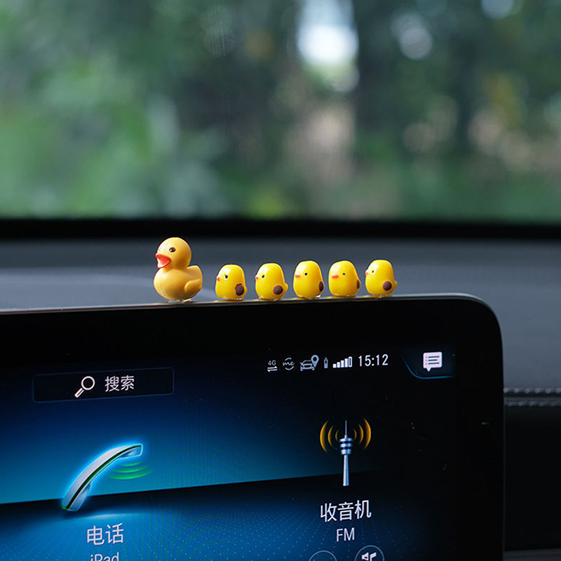 Cute Mini Ducks Rearview Mirror Ornament Charming Car Interior Decoration for Women and Men