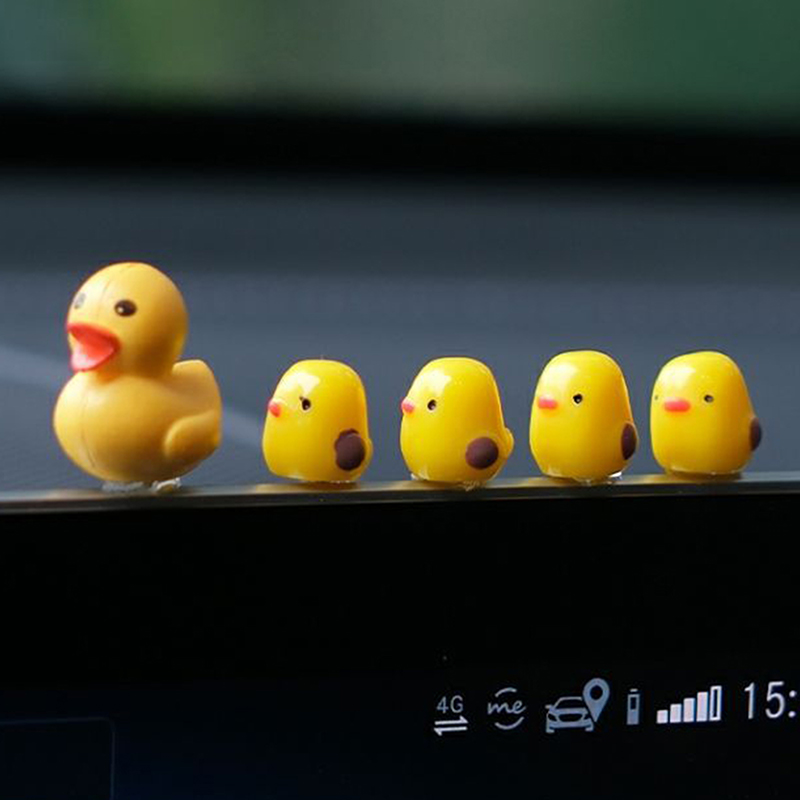 Cute Mini Ducks Rearview Mirror Ornament Charming Car Interior Decoration for Women and Men