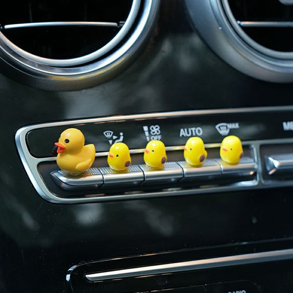 Cute Mini Ducks Rearview Mirror Ornament Charming Car Interior Decoration for Women and Men