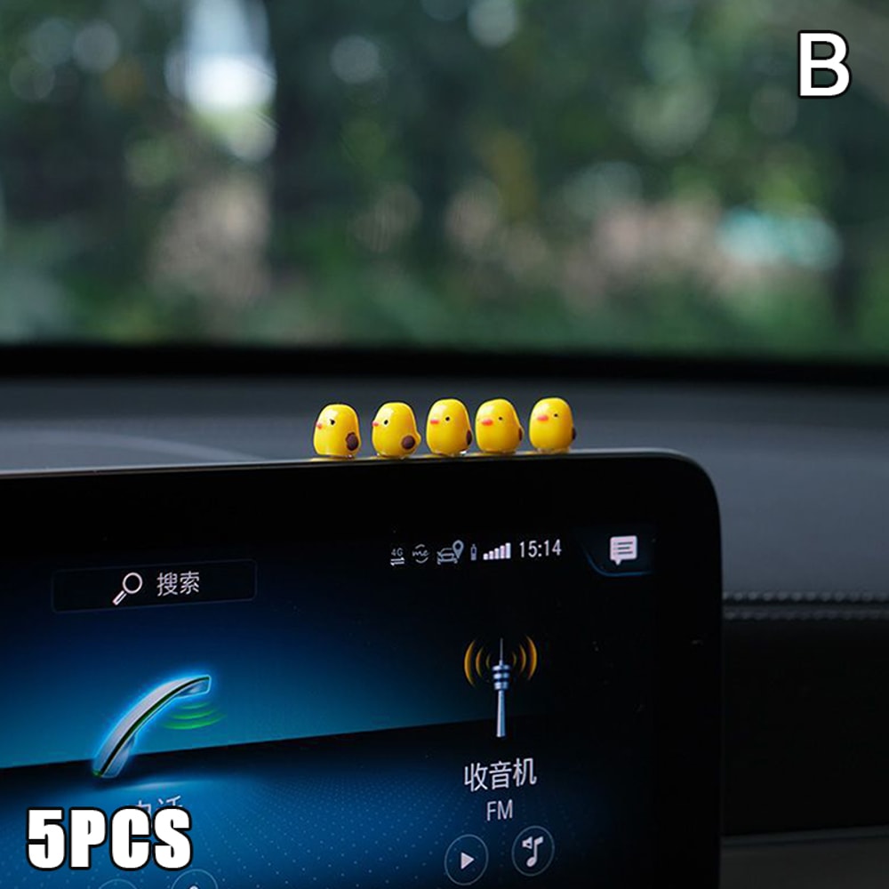 Cute Mini Ducks Rearview Mirror Ornament Charming Car Interior Decoration for Women and Men