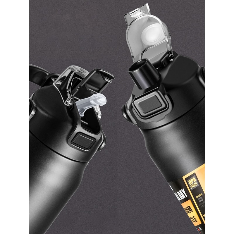 Outdoor Thermos Stainless Steel Tumbler with Straw Hot, Cold Sports Water Bottle