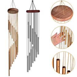 tubes aluminum alloy wind chimes with hook for home, wedding, and memorial decoration