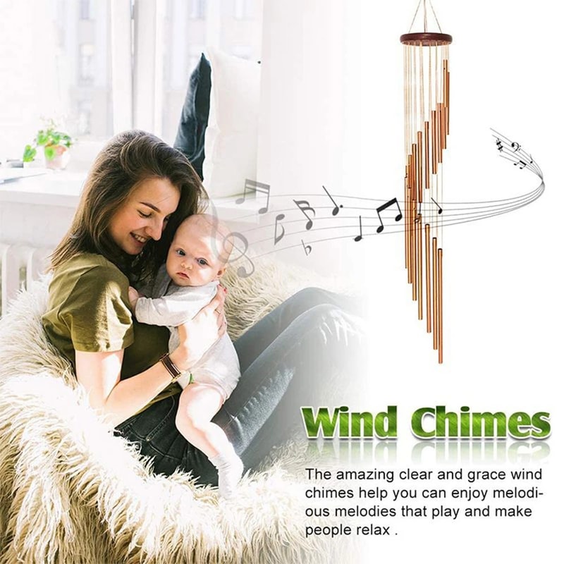 Tubes Aluminum Alloy Wind Chimes with Hook for Home, Wedding, and Memorial Decoration