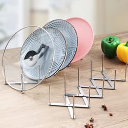 retractable stainless steel lid rack foldable pan lid organizer for kitchen storage