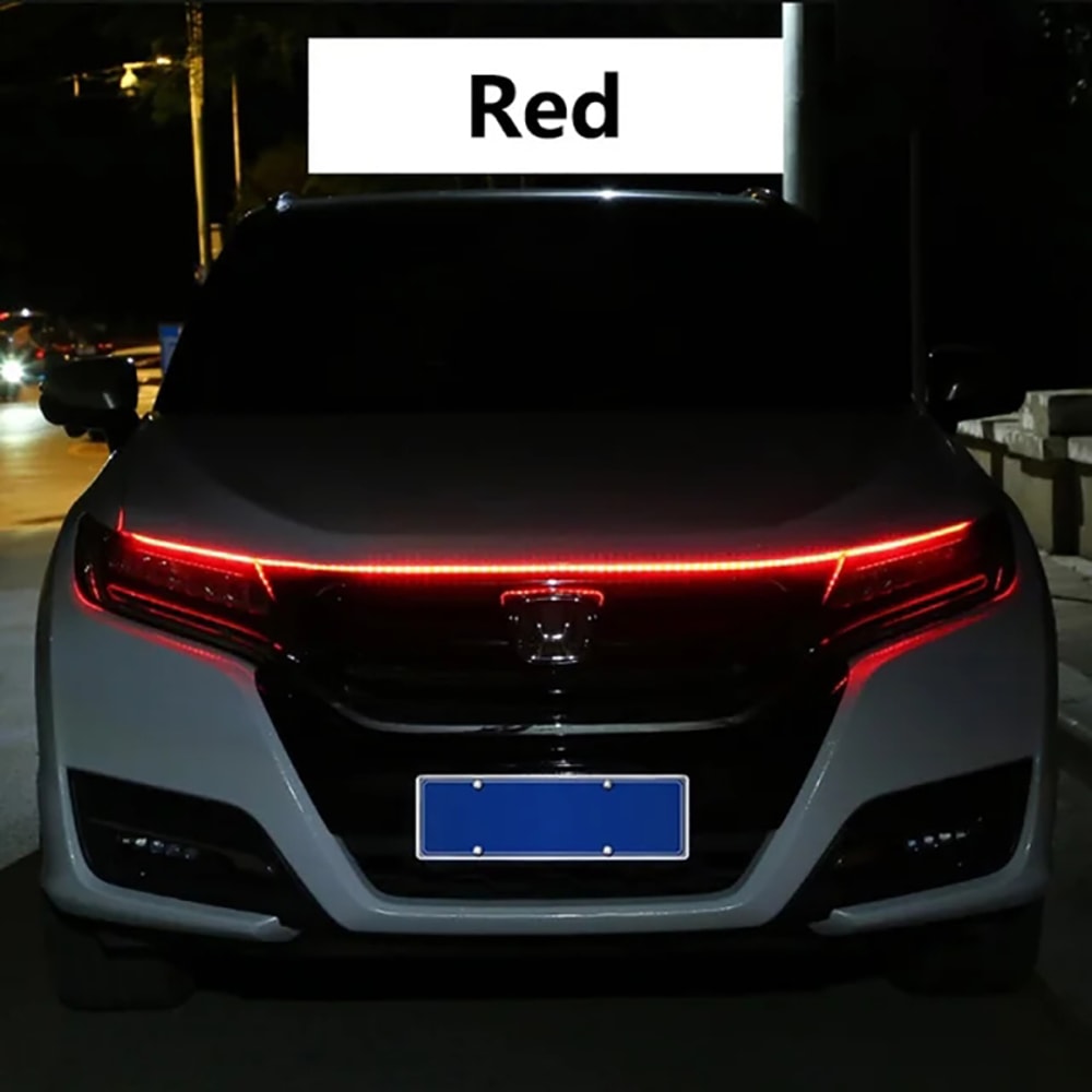 LED Car Hood Decorative Lights, DRL Ambient Guide Lamp for Auto Engine
