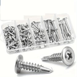 stainless steel self tapping screws assortment kit for metal, plastic wood modified truss head, drilling screws
