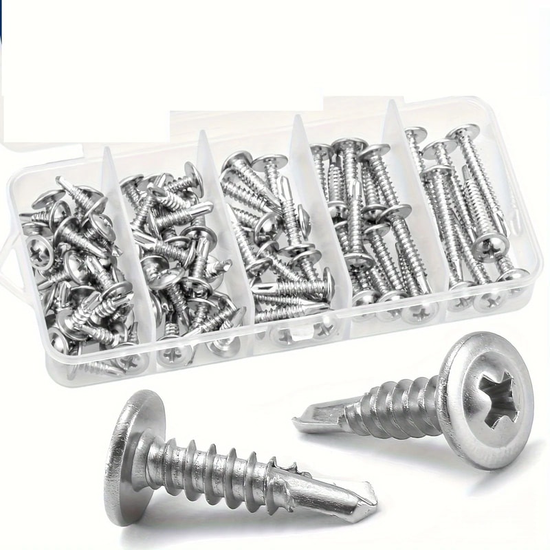 Stainless Steel Truss Head Sheet Metal Screws Assortment Kit For Metal Plastic And Wood SelfTapping 0