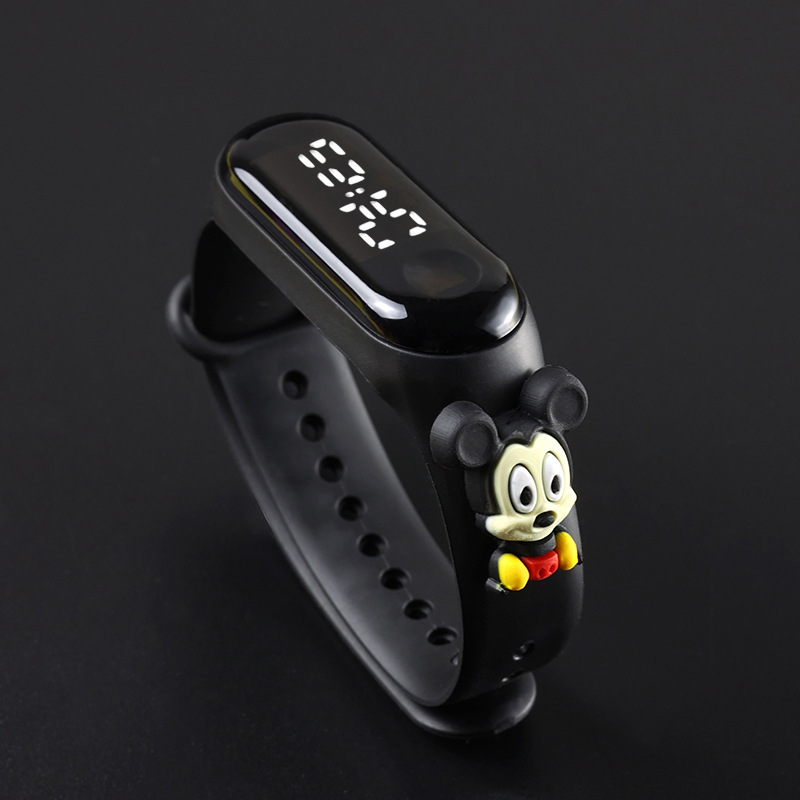 Fashion Mickey LED Childrens Watch for Girls Waterproof Sports Touch Screen Bracelet with Spiderman Doll Design