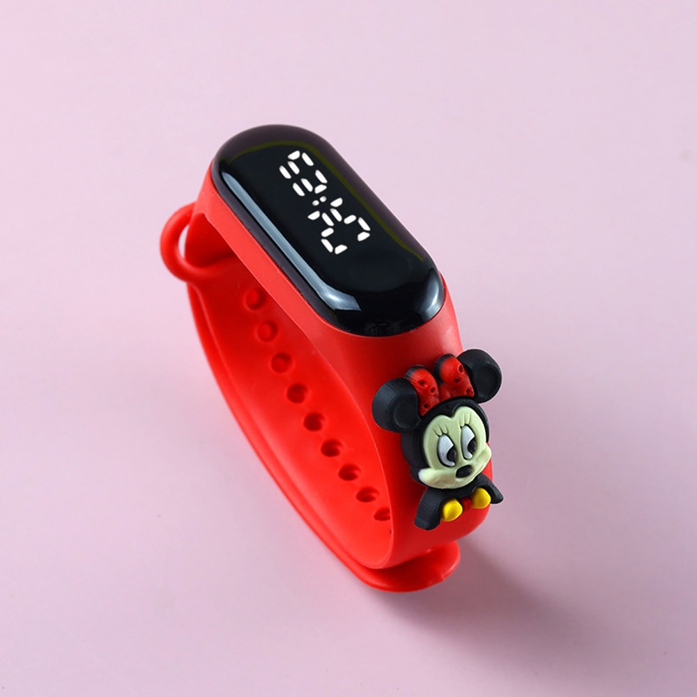 Fashion Mickey LED Childrens Watch for Girls Waterproof Sports Touch Screen Bracelet with Spiderman Doll Design