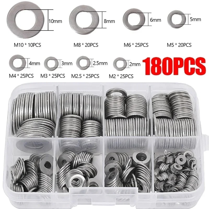 Stainless Steel ORing Fastener And Gasket Set Complete Assortment Of Flat Washers Grommets 5
