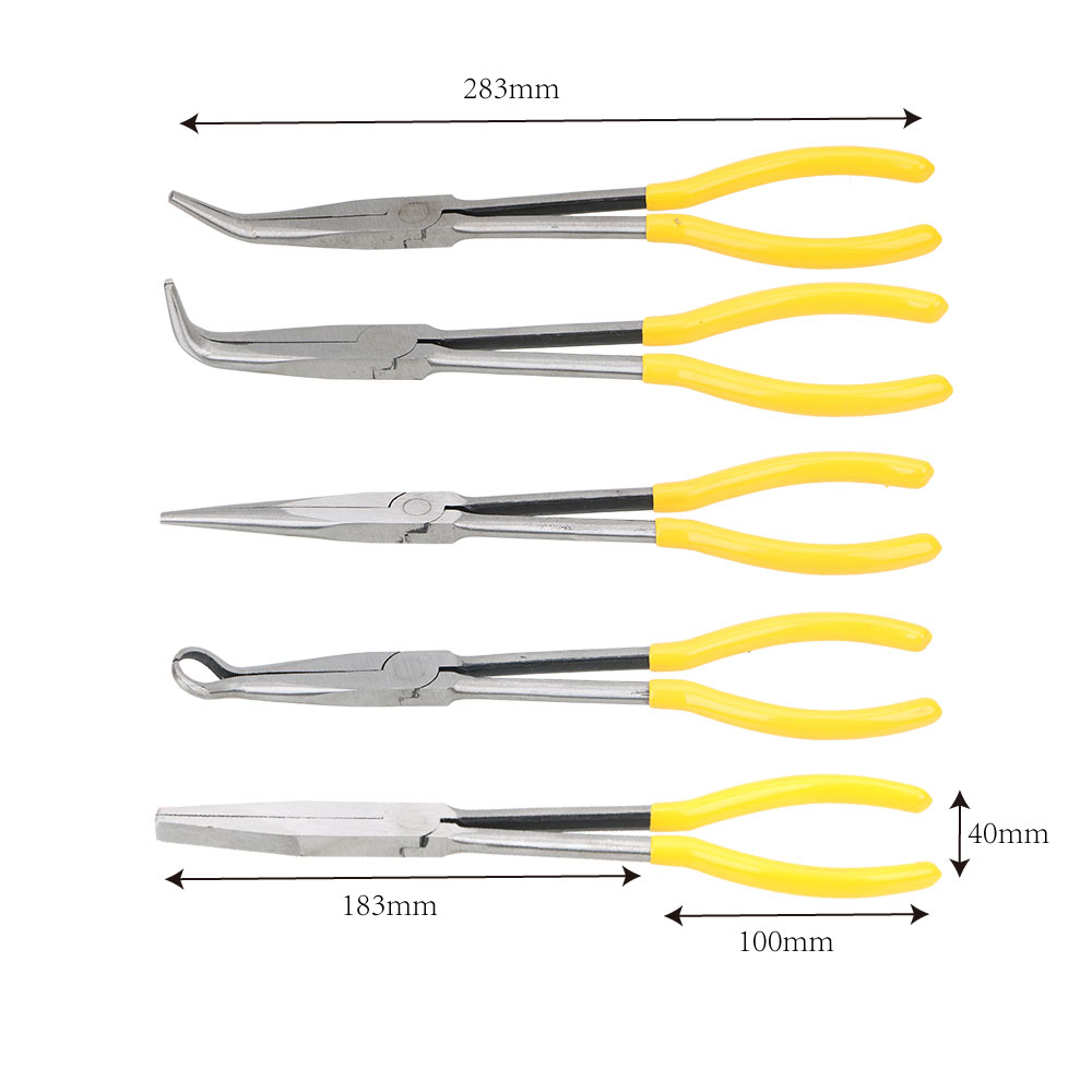 DIY Extra Long Nose Pliers Premium Straight Bent Tip Mechanic Hand Removal Tools For Auto Care Span 2