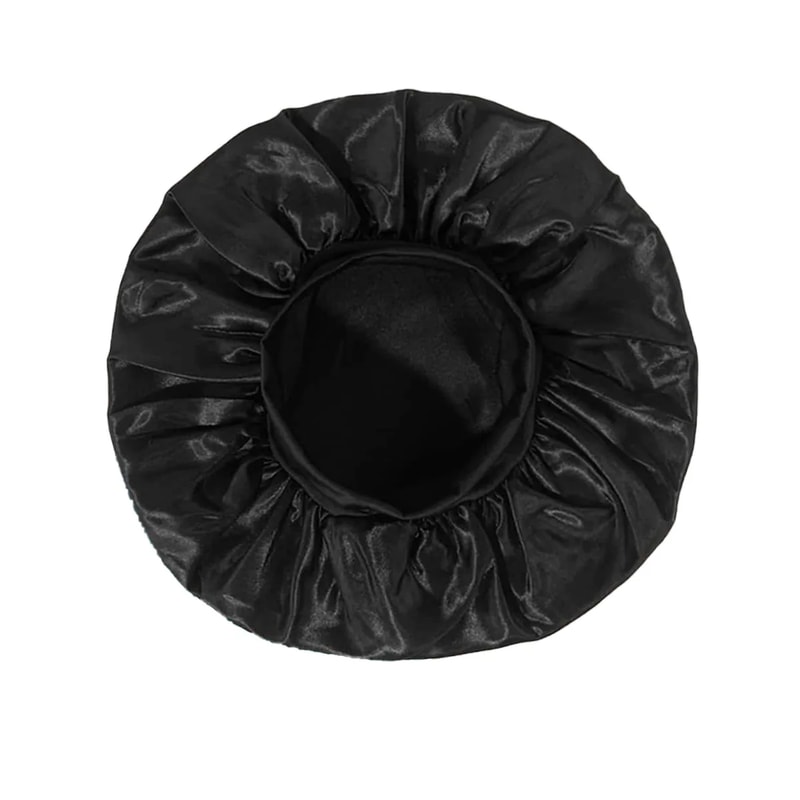 Silk Satin Bonnet for Sleeping Wide-Brimmed Hair Care Hat with Soft Elastic Band for Women