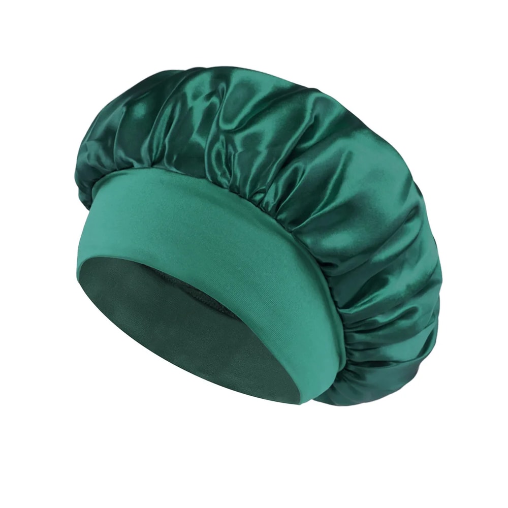 Silk Satin Bonnet for Sleeping Wide-Brimmed Hair Care Hat with Soft Elastic Band for Women