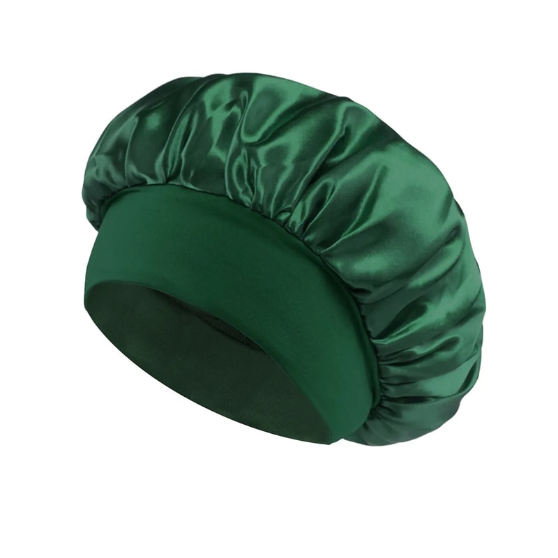 Silk Satin Bonnet for Sleeping Wide-Brimmed Hair Care Hat with Soft Elastic Band for Women