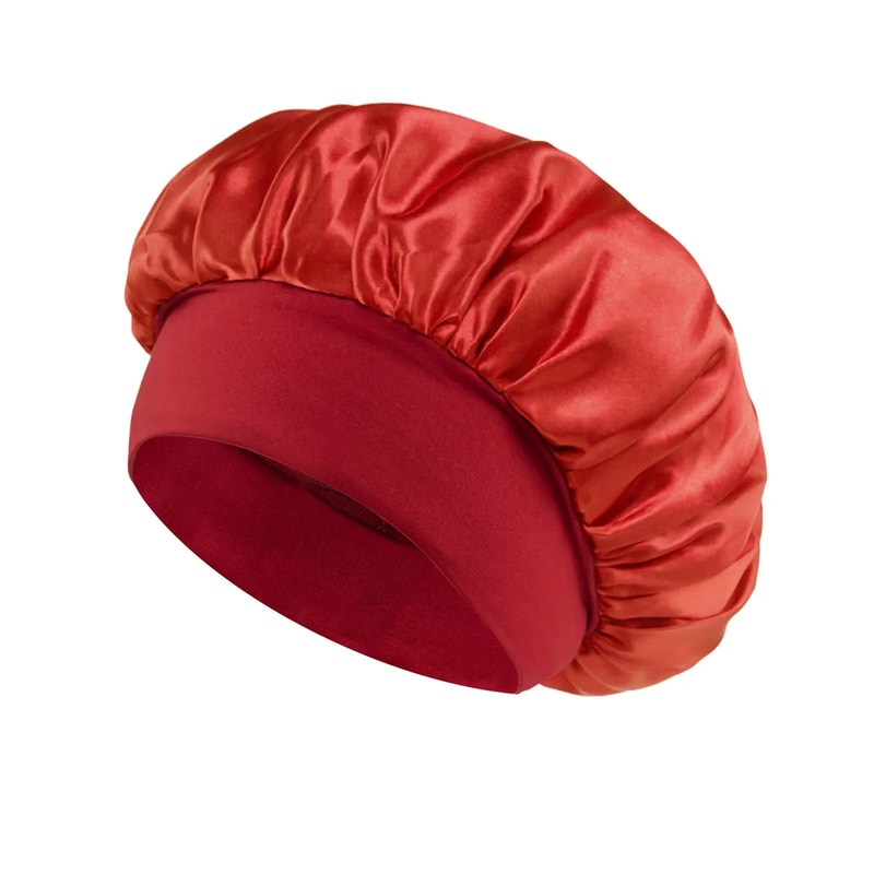 Silk Satin Bonnet for Sleeping Wide-Brimmed Hair Care Hat with Soft Elastic Band for Women
