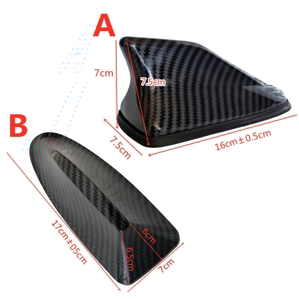 Universal Carbon Fiber Look Shark Fin Antenna for Cars, AM FM Signal Amplifier