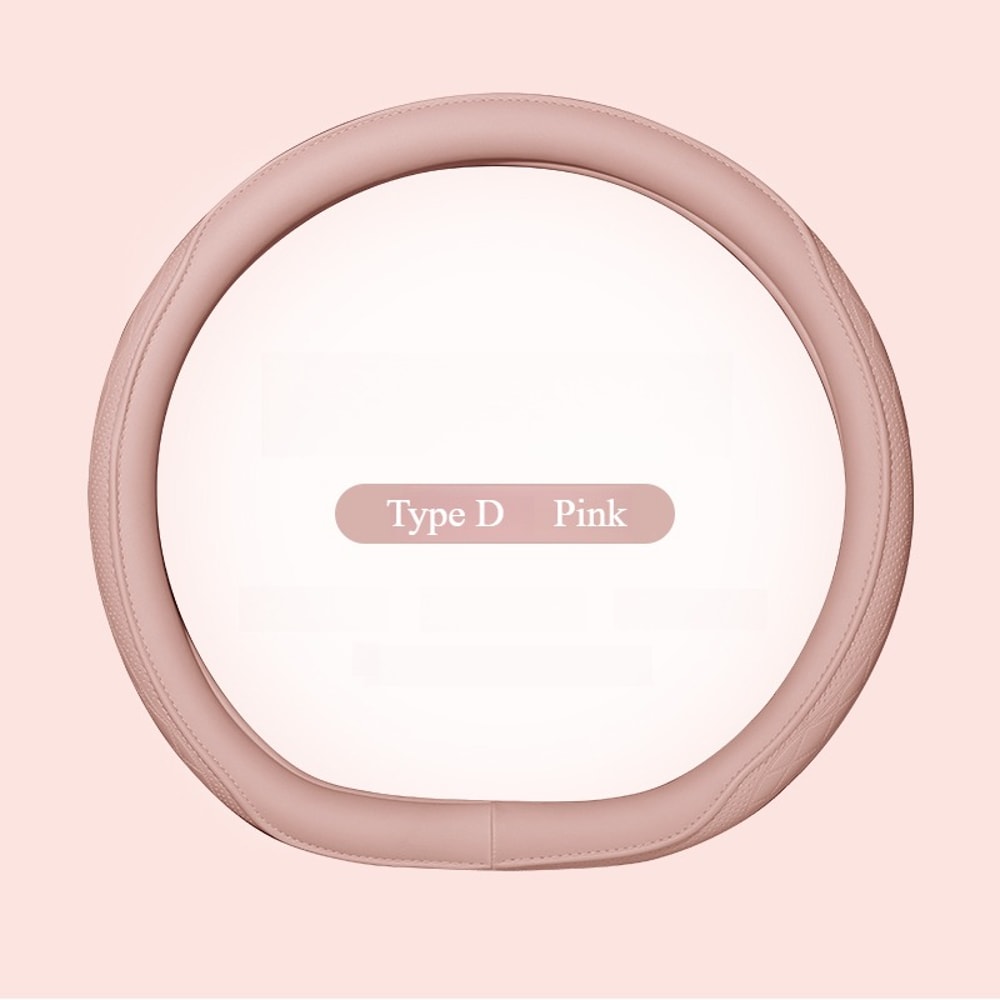 Napa Leather Perforated Steering Wheel Cover, Non-slip, Breathable, Universal Fit for Cars