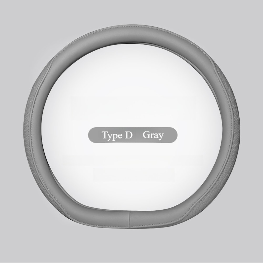 Napa Leather Perforated Steering Wheel Cover, Non-slip, Breathable, Universal Fit for Cars