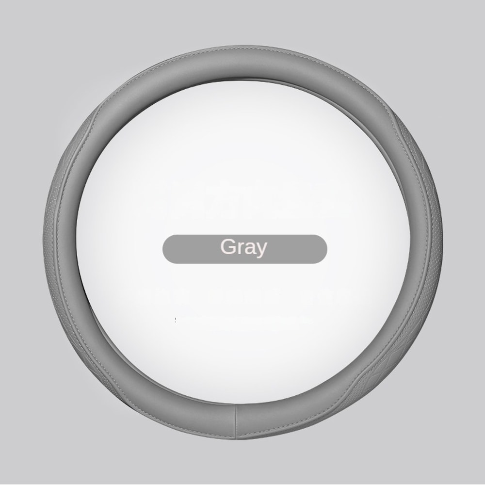 Napa Leather Perforated Steering Wheel Cover, Non-slip, Breathable, Universal Fit for Cars