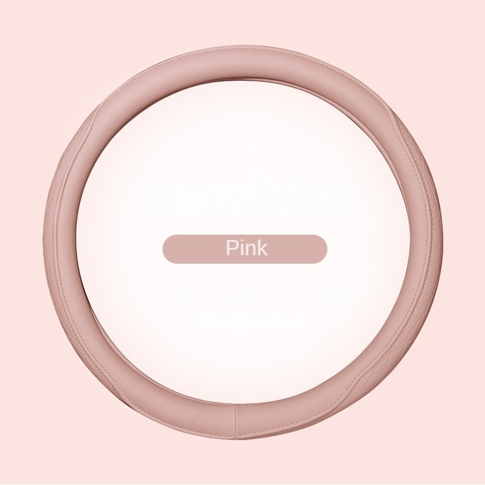 Napa Leather Perforated Steering Wheel Cover, Non-slip, Breathable, Universal Fit for Cars