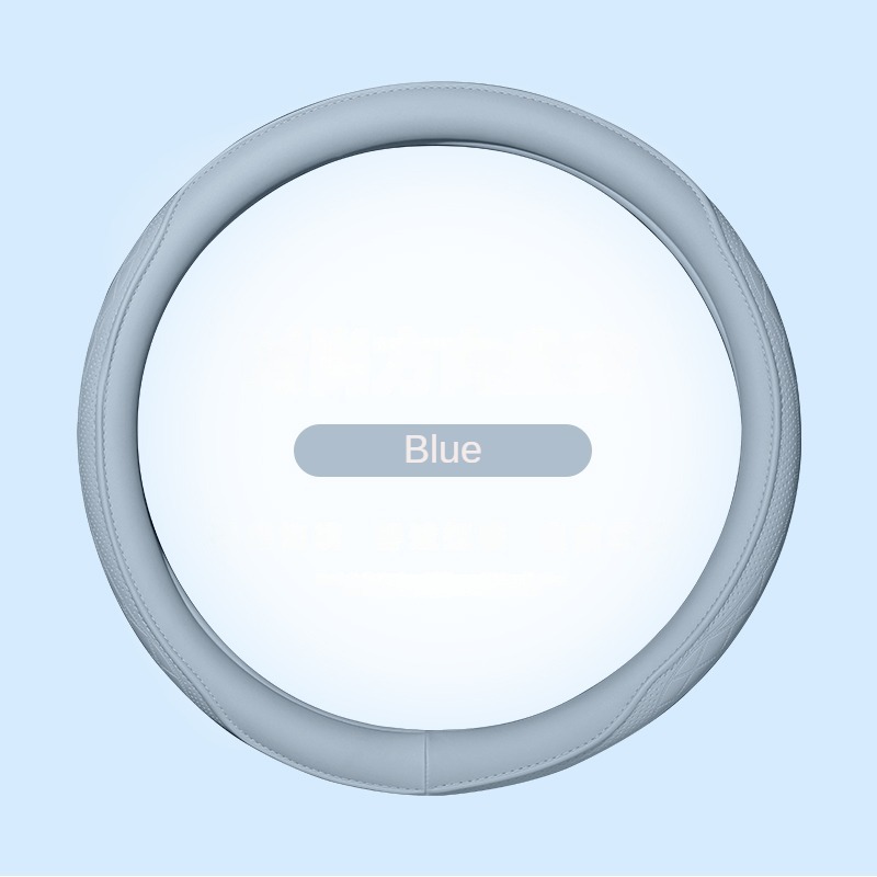 Napa Leather Perforated Steering Wheel Cover, Non-slip, Breathable, Universal Fit for Cars