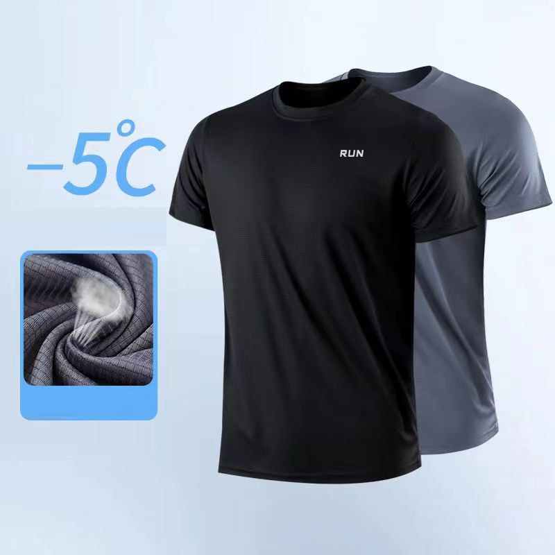 Mens Quick-Dry Training T-Shirt, Lightweight Moisture-Wicking Gym Shirt for Exercise and Sports