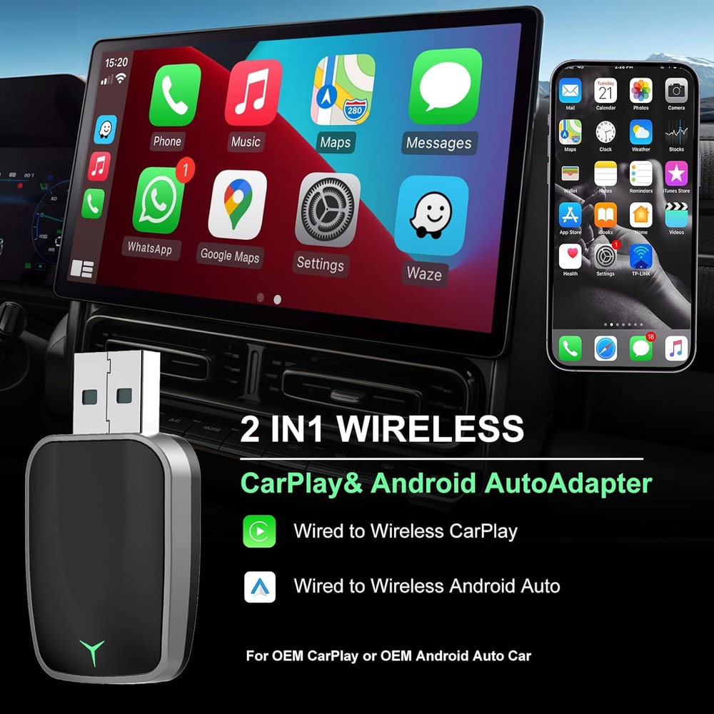 Wireless CarPlay Android Auto Wireless Adapter Box Automatic Connection Plug And Play Bluetooth Don 2