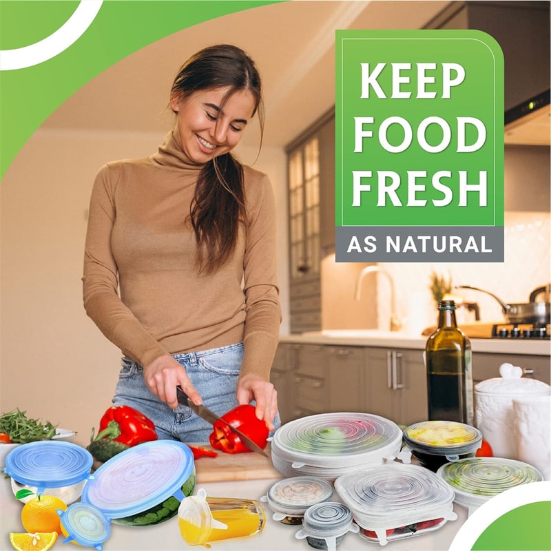 Reusable Silicone Food Storage Lids Airtight Universal Stretch Covers For Kitchen Preservation 1