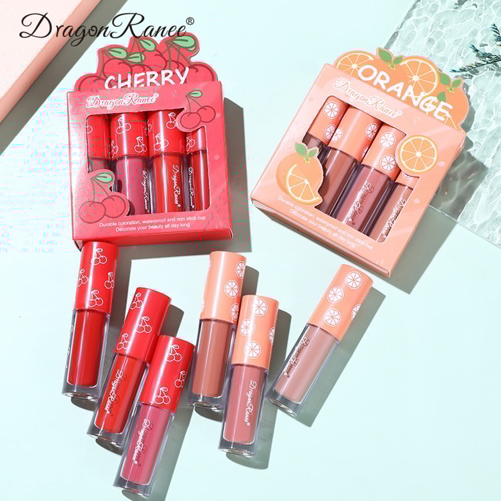 Velvet Matte Lip Gloss Set Non-Stick, Long-Lasting, Fruit Scented Lip Tint for Smooth Lightweight Wear