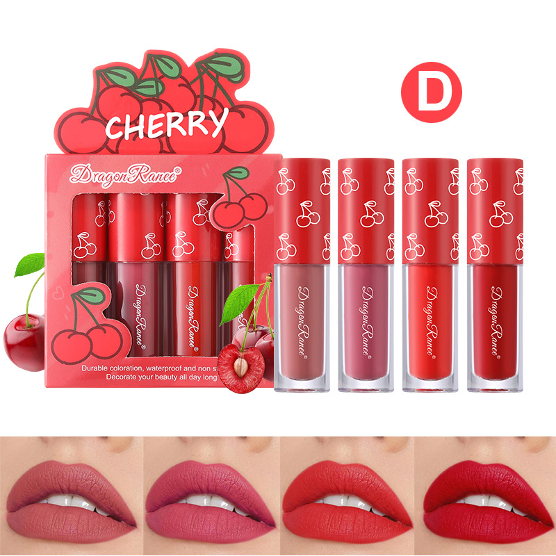 Velvet Matte Lip Gloss Set Non-Stick, Long-Lasting, Fruit Scented Lip Tint for Smooth Lightweight Wear