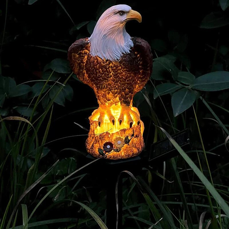 Solar Resin Eagle Lawn Lamp Outdoor LED Garden Lamp for Patio Lawn Decoration