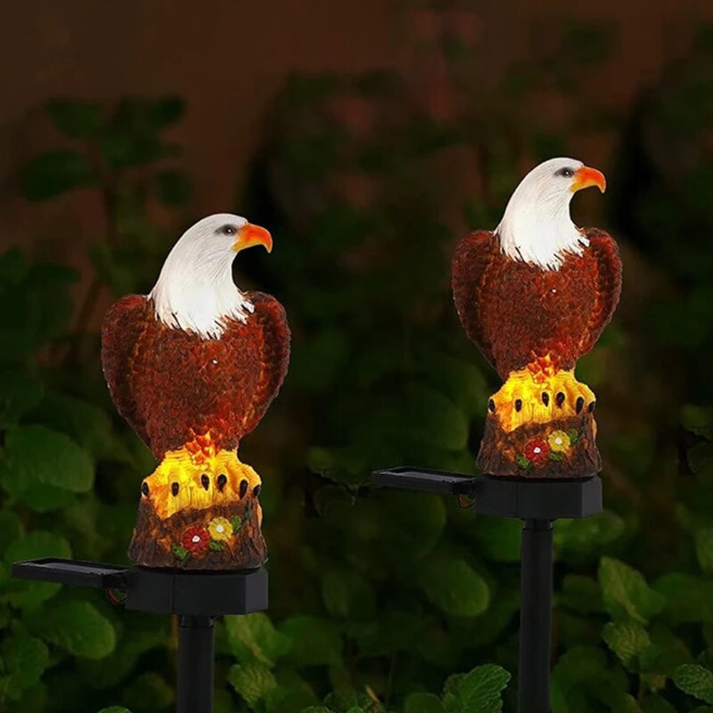 Solar Resin Eagle Lawn Lamp Outdoor LED Garden Lamp for Patio Lawn Decoration